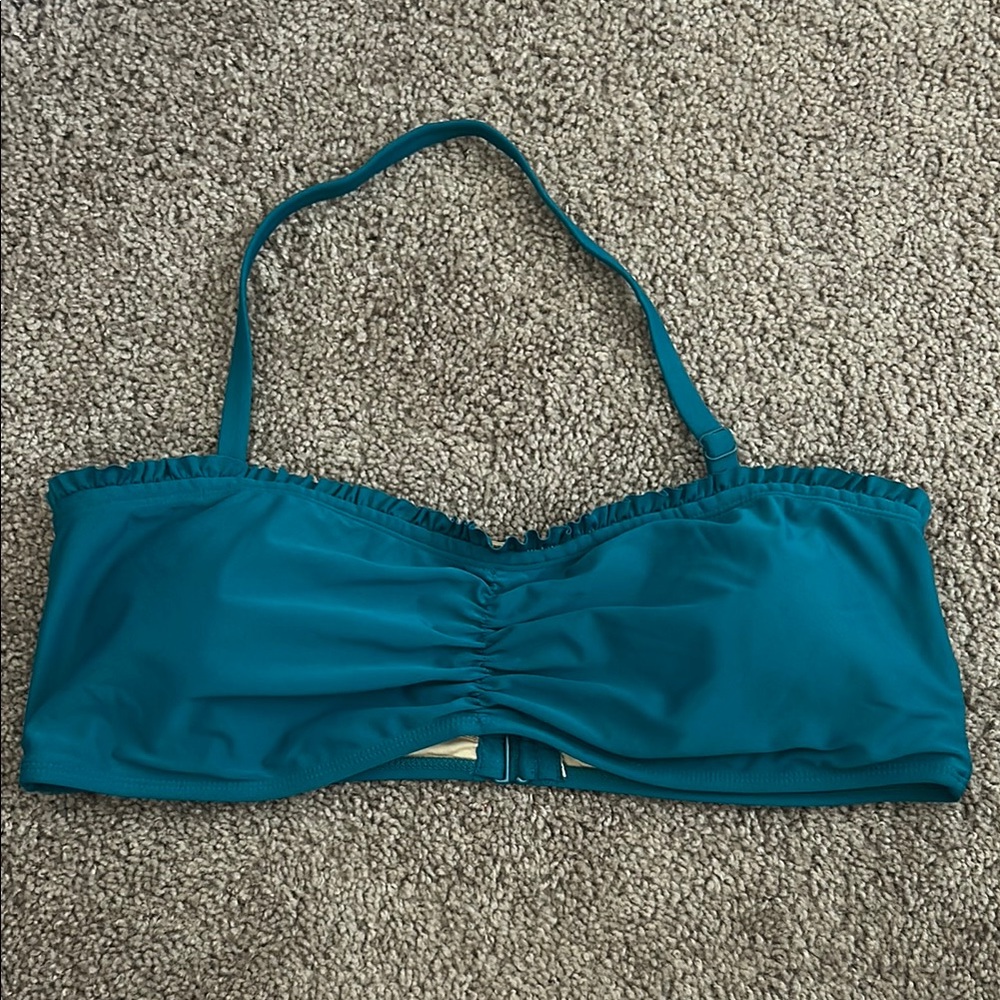Old Navy Blue Bandeau Bikini Top with Ruched Detail